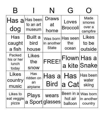 Ice Breaker Bingo Card