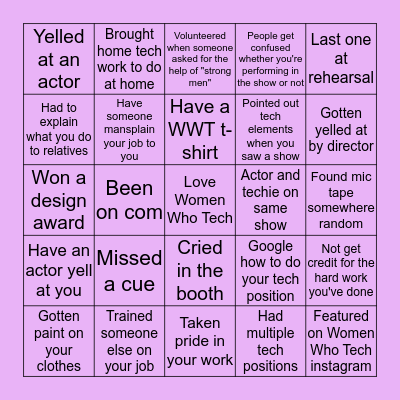 Women Who Tech Bingo Card