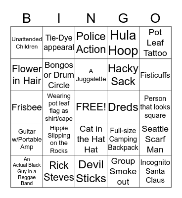 Hempfest Bingo Card