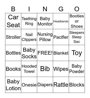 Baby Marek Bingo Card