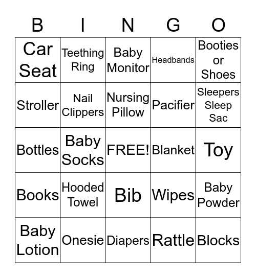 Baby Marek Bingo Card