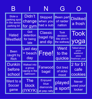 SPF Bingo Card