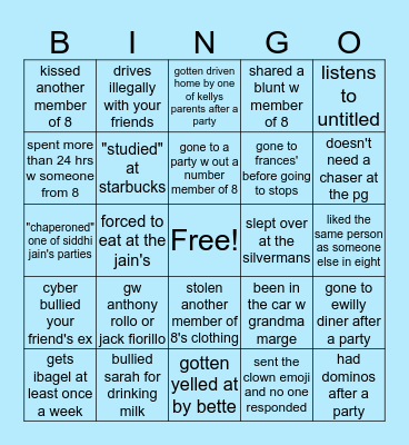 8 BINGO Card