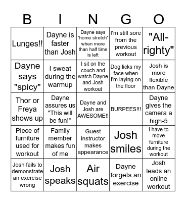 Targhee Athletics Bingo Card