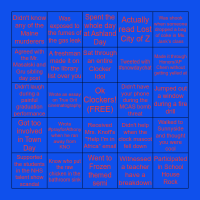 AHS Bingo Card