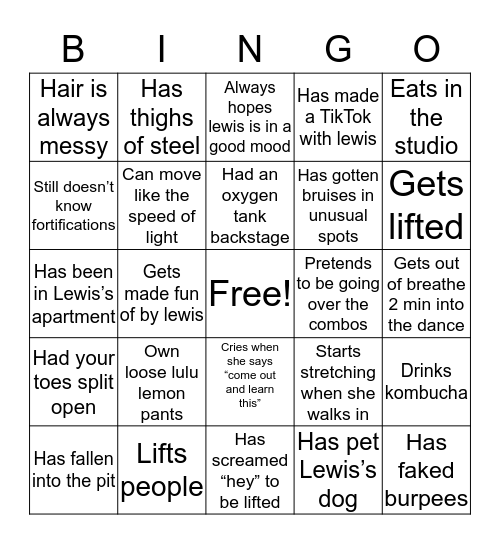 Modern rep Bingo Card