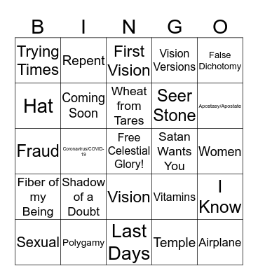 Conference Bingo Card