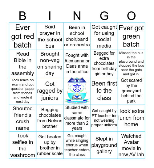 Notre Dame of Holy cross Bingo Card