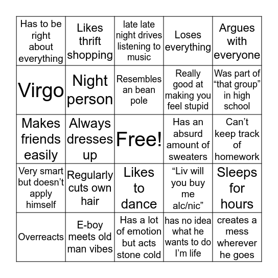 JOHN BINGO Card