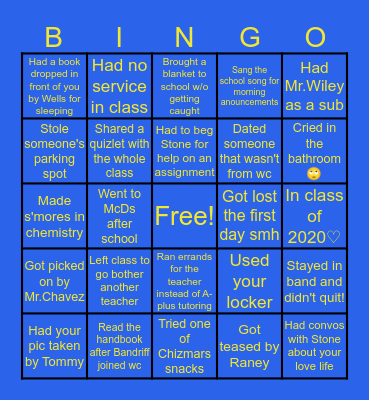 Wright City Edition Bingo Card