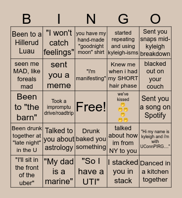 KYLEIGH BINGO Card