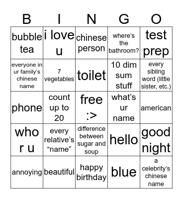 things u can say in canto by @grasses_are_green Bingo Card