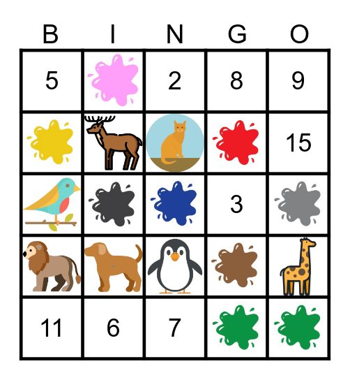 for little kids Bingo Card
