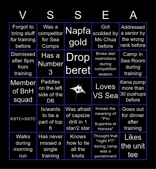 VS NCC SEA BINGO Card