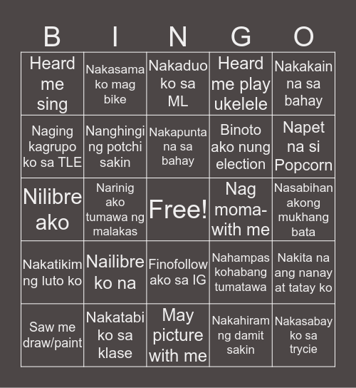 Twina's BINGO Card