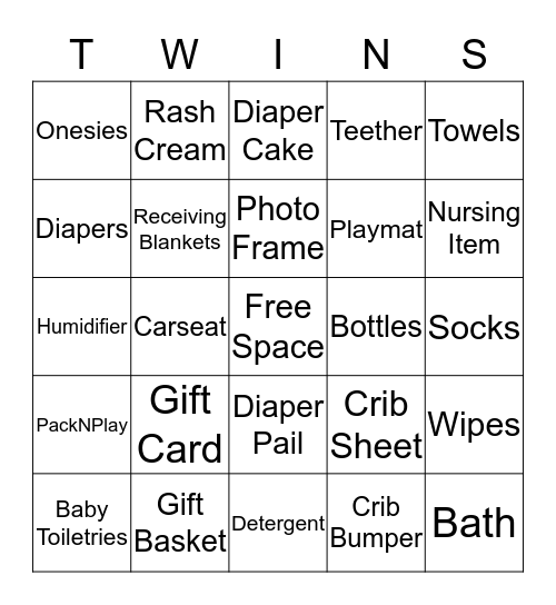 Berglund Twins Bingo Card