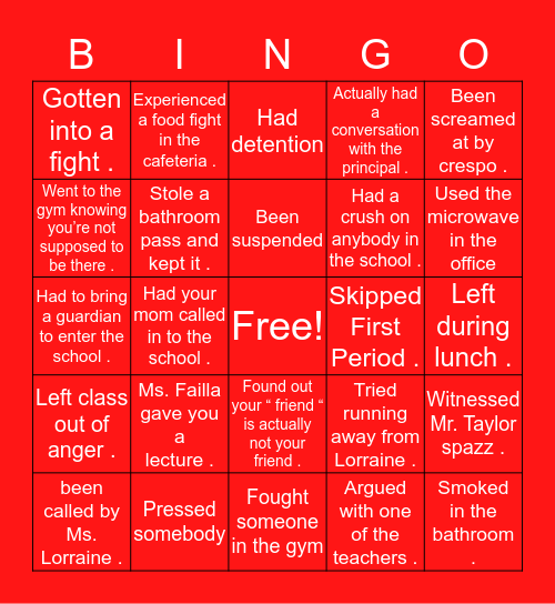 GLC Bingo . Bingo Card