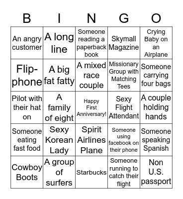 Papa Juan and Mandy's Anniversary BINGO Card
