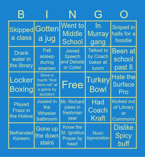 LOYOLA BLAKEFIELD Bingo Card
