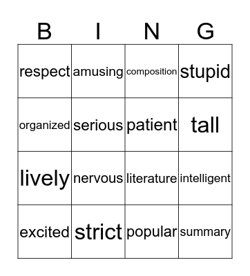 Popular Mr.Wu Bingo Card