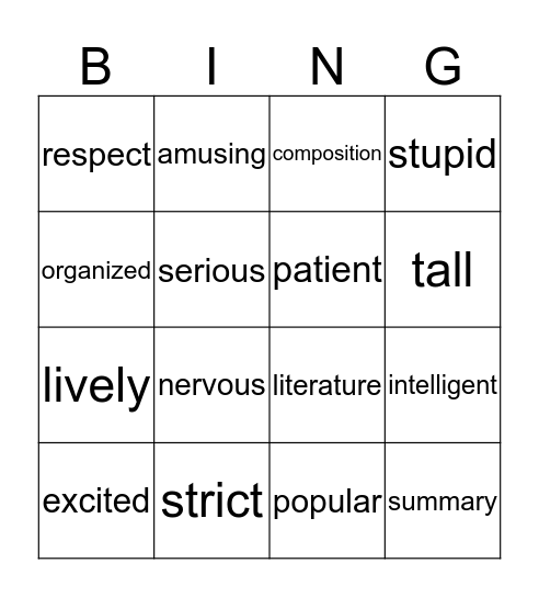 Popular Mr.Wu Bingo Card