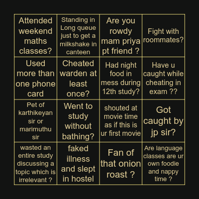 Vetri vikaas Bingo Card