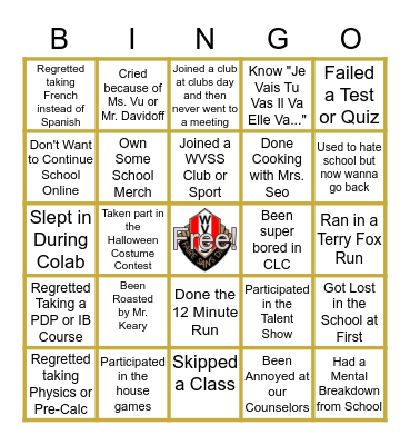 WVSS BINGO Card