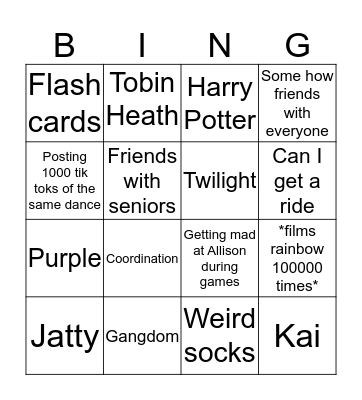 Frankie Bingo Card
