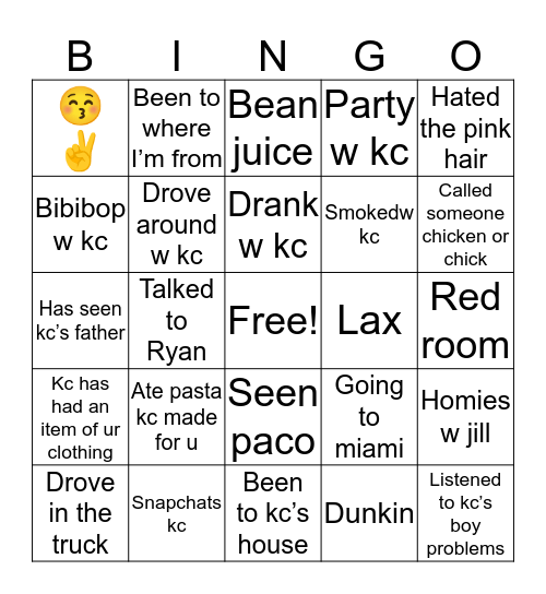 YACEY YINGO Bingo Card