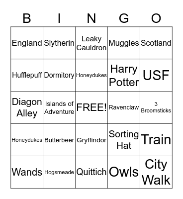 UO Bingo Card