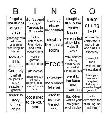 GVS bingo Card