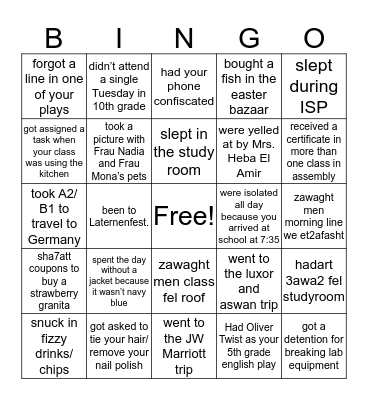 GVS bingo Card