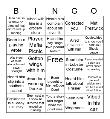 Brennan Saur Bingo Card