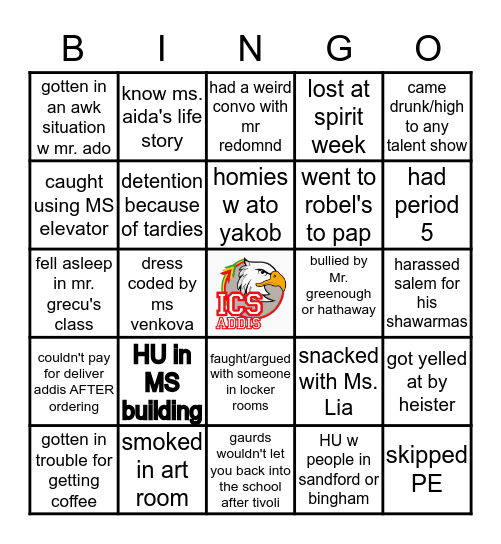 ICS HS BINGO Card