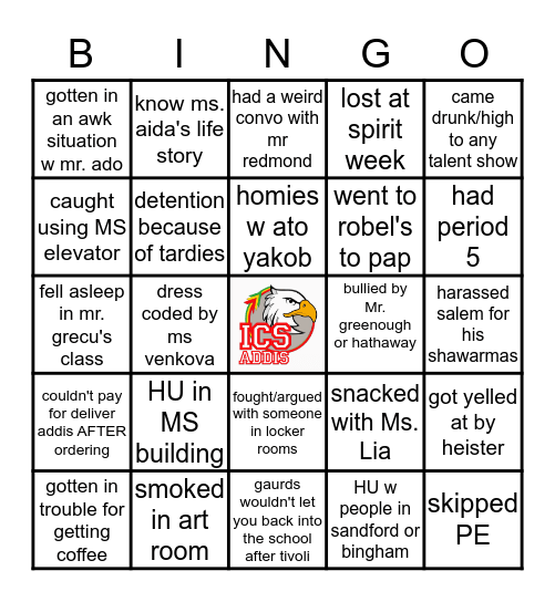 ICS HS BINGO Card