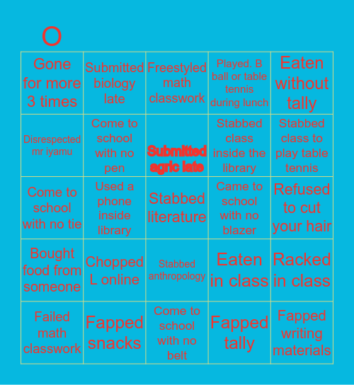 Whitesands Bingo Card