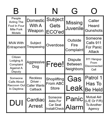 Dispatch Bingo Card