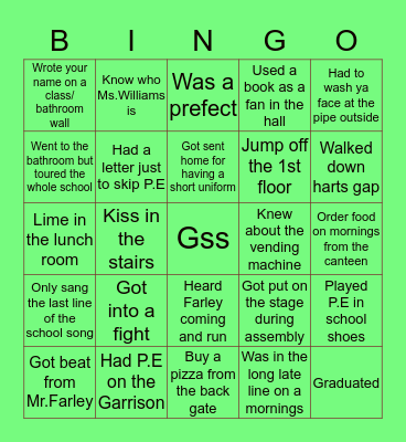 Garrison Bingo! Bingo Card