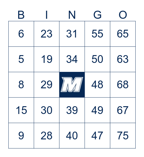 MU Student Activities Bingo Card