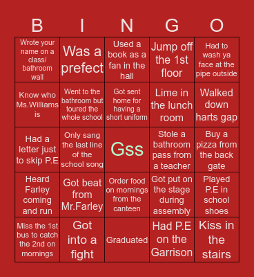 Garrison Bingo! Bingo Card