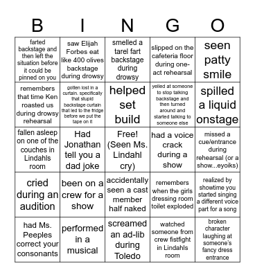 MUSICAL BINGO Card