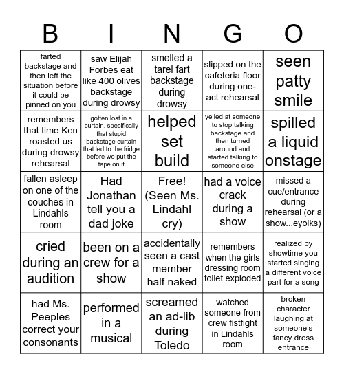 MUSICAL BINGO Card