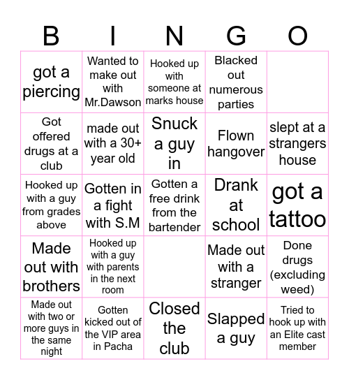 SPICE 🖤 Bingo Card