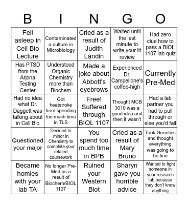 UConn MCB Bingo Card