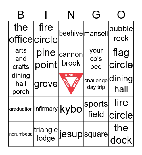 Places I’ve Cried at CJ/Leaders Bingo Card