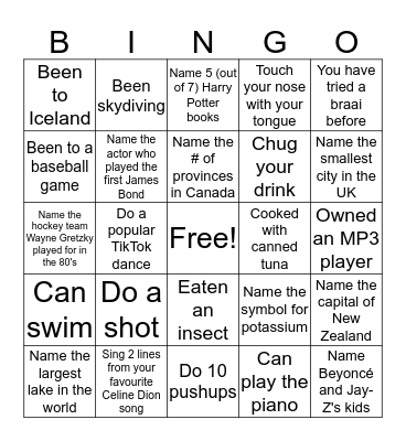 AM Bingo (Canadian twist) Bingo Card