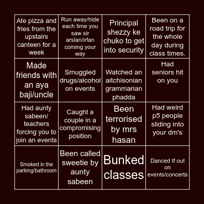 LGS/P5 Bingo Card