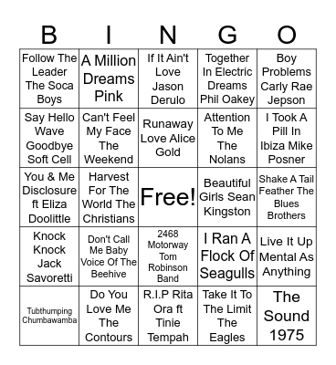 R&R Bingo Game 2 Bingo Card