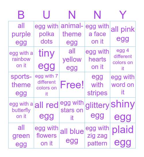 Easter Egg Bingo! Bingo Card