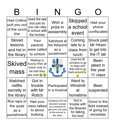 Saint Marys Bingo Card